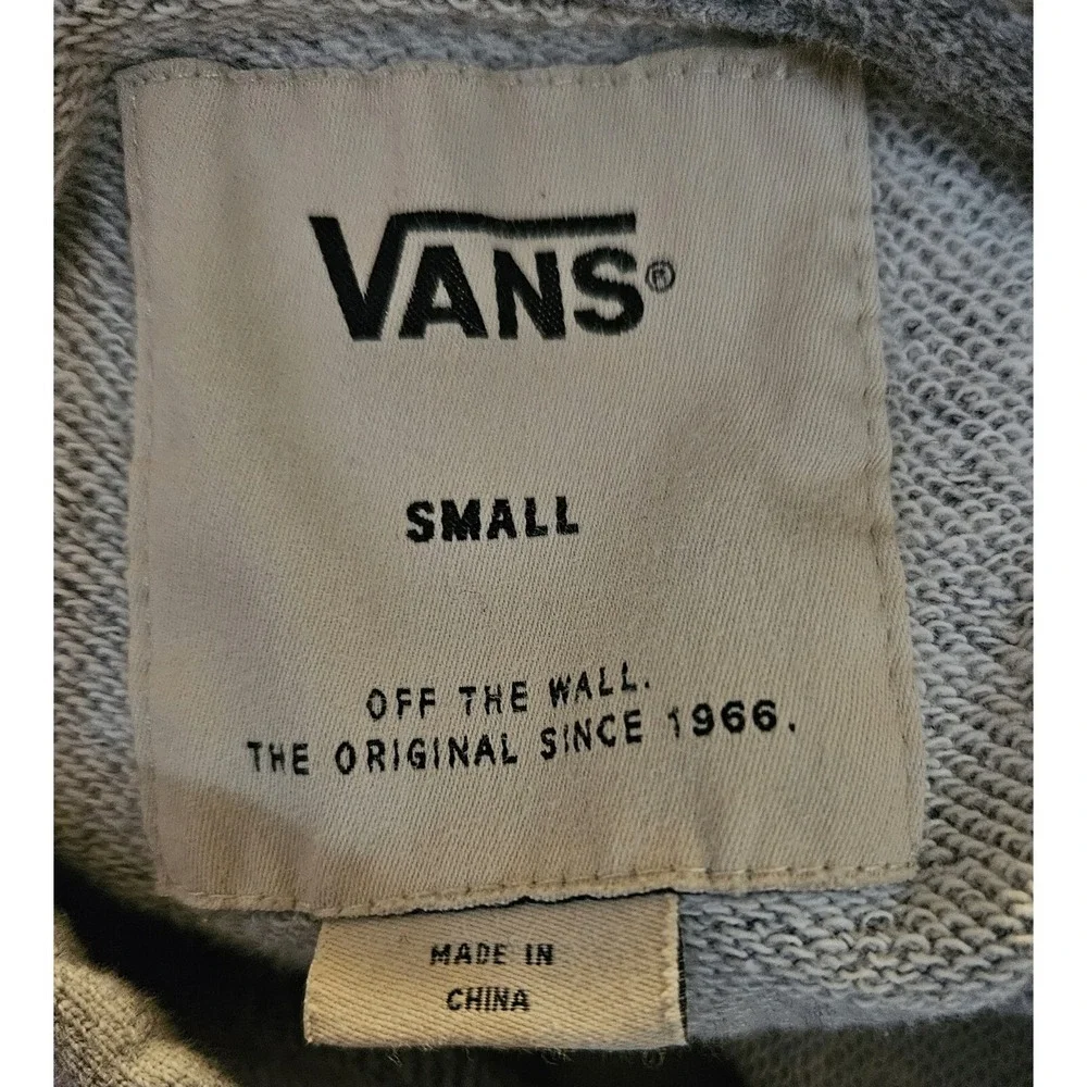 Vans Off The Wall Mens‎ Gray Pullover Short Sleeve Hoodie - Size Small